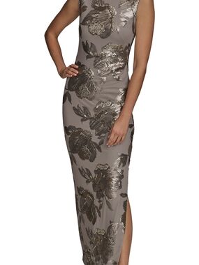 knee length dresses for ladies Women's Maxi Dress Knit Off-Shoulder Sweater Polyester by Naked Wardrobe, Taupe / S